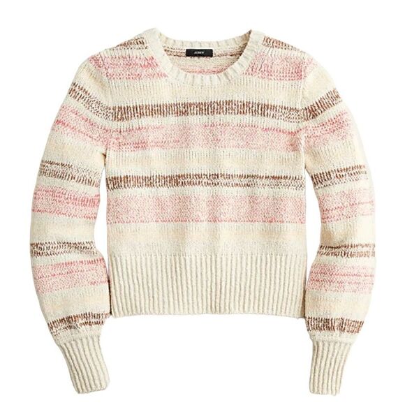 J. Crew Sweaters - J.CREW SUPER SOFT Bouclé Crewneck Sweater in Ivory with Wide Stripes
